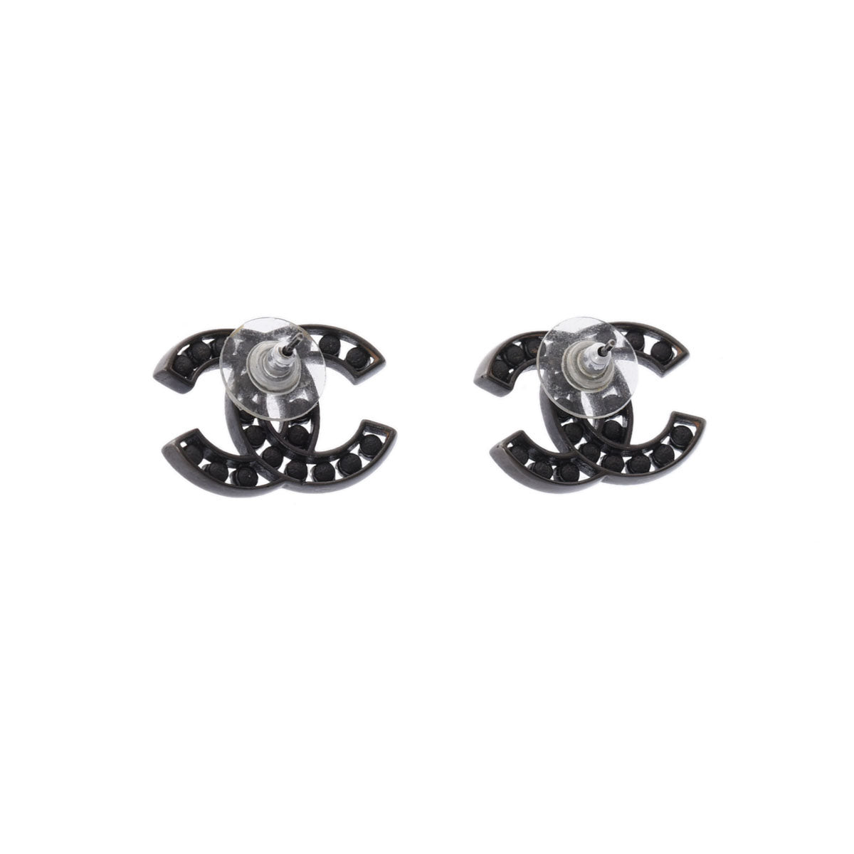 美品 CHANEL ココマーク ピアス シャネルココマーク 15年モデル ブラック金具 レディース ライン