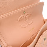 CHANEL シャネル マトラッセ チェーンショルダー Wフラップ 25cm サーモンピンク レディース キャビアスキン ショルダーバッグ Aランク 中古 銀蔵