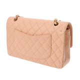 CHANEL シャネル マトラッセ チェーンショルダー Wフラップ 25cm サーモンピンク レディース キャビアスキン ショルダーバッグ Aランク 中古 銀蔵