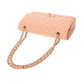 CHANEL シャネル マトラッセ チェーンショルダー Wフラップ 25cm サーモンピンク レディース キャビアスキン ショルダーバッグ Aランク 中古 銀蔵