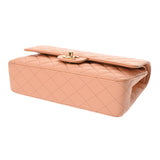 CHANEL シャネル マトラッセ チェーンショルダー Wフラップ 25cm サーモンピンク レディース キャビアスキン ショルダーバッグ Aランク 中古 銀蔵
