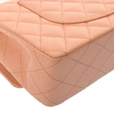 CHANEL シャネル マトラッセ チェーンショルダー Wフラップ 25cm サーモンピンク レディース キャビアスキン ショルダーバッグ Aランク 中古 銀蔵