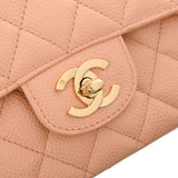 CHANEL シャネル マトラッセ チェーンショルダー Wフラップ 25cm  サーモンピンク レディース キャビアスキン ショルダーバッグ Aランク 中古 銀蔵