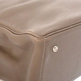 HERMES エルメス ヴィクトリア カバス 35 エトゥープ □K刻印(2007年頃) レディース トリヨンクレマンス ハンドバッグ Bランク 中古 銀蔵