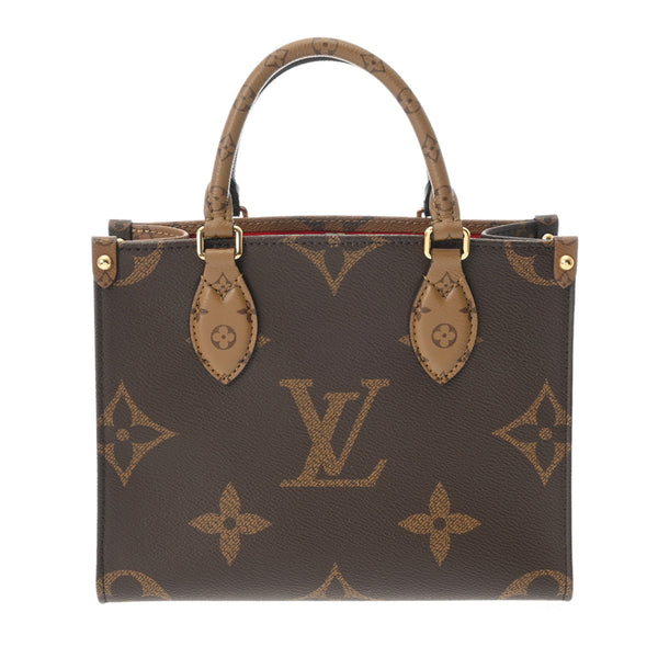 LOUIS VUITTON ルイヴィトン モノグラムリバース オンザゴー PM ブラウン M46373 レディース モノグラムキャンバス ハンドバッグ 未使用 銀蔵