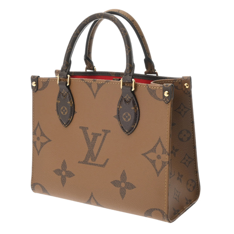 LOUIS VUITTON ルイヴィトン モノグラムリバース オンザゴー PM ブラウン M46373 レディース モノグラムキャンバス ハンドバッグ 未使用 銀蔵