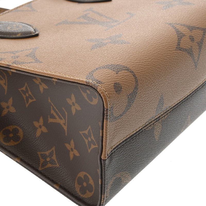 LOUIS VUITTON ルイヴィトン モノグラムリバース オンザゴー PM ブラウン M46373 レディース モノグラムキャンバス ハンドバッグ 未使用 銀蔵