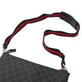 GUCCI グッチ GGスプリーム メッセンジャーバッグ ブラック 474137 メンズ PVC レザー ショルダーバッグ Aランク 中古 銀蔵