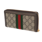GUCCI グッチ オフィディア GG ジップアップアラウンドウォレット グレー/ブラウン 523154 レディース GGスプリームキャンバス 長財布 Aランク 中古 銀蔵