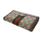 GUCCI グッチ オフィディア GG ジップアップアラウンドウォレット グレー/ブラウン 523154 レディース GGスプリームキャンバス 長財布 Aランク 中古 銀蔵