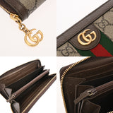 GUCCI グッチ オフィディア GG ジップアップアラウンドウォレット グレー/ブラウン 523154 レディース GGスプリームキャンバス 長財布 Aランク 中古 銀蔵