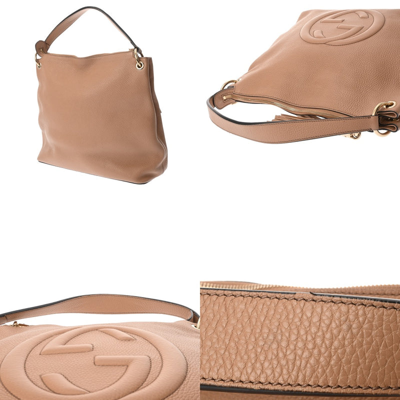 GUCCI グッチ GGソーホー 2WAY ショルダーバッグ ピンクベージュ 536194 レディース レザー ショルダーバッグ Bランク 中古 銀蔵