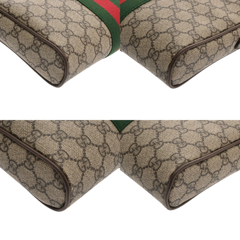 GUCCI グッチ GGスプリーム スモールメッセンジャーバッグ ベージュ ブラウン 520981 ユニセックス PVC ショルダーバッグ ABランク 中古 銀蔵