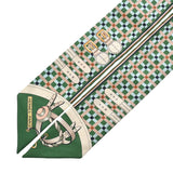 HERMES エルメス ツイリー LES VOITURESA NOUVELLE グリーン/ベージュ レディース シルク100％ スカーフ ABランク 中古 銀蔵