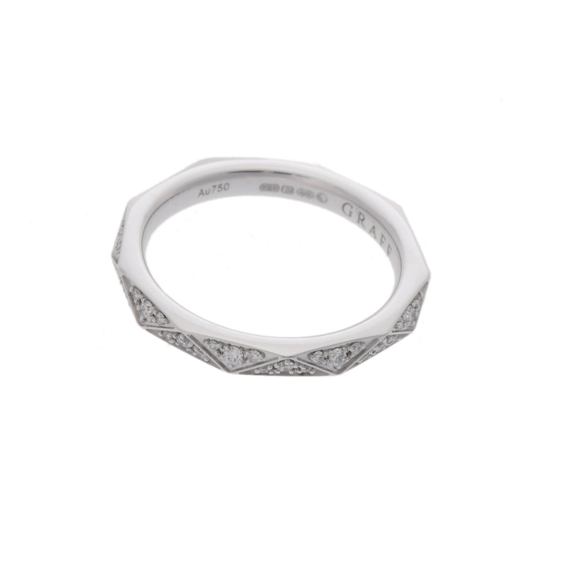 GRAFF グラフ ローレンス シグネチャー 6号 レディース K18ホワイトゴールド WG リング・指輪 Aランク 中古 銀蔵