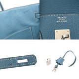 HERMES エルメス バーキン 35 ブルージーン □F刻印(2002年頃) ユニセックス トリヨンクレマンス ハンドバッグ Bランク 中古 銀蔵