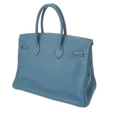 HERMES エルメス バーキン 35 ブルージーン □F刻印(2002年頃) ユニセックス トリヨンクレマンス ハンドバッグ Bランク 中古 銀蔵