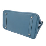 HERMES エルメス バーキン 35 ブルージーン □F刻印(2002年頃) ユニセックス トリヨンクレマンス ハンドバッグ Bランク 中古 銀蔵