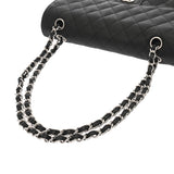 CHANEL シャネル マトラッセ チェーンショルダー 25cm Wフラップ ブラック レディース キャビアスキン ショルダーバッグ Aランク 中古 銀蔵