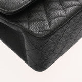 CHANEL シャネル マトラッセ チェーンショルダー 25cm Wフラップ ブラック レディース キャビアスキン ショルダーバッグ Aランク 中古 銀蔵