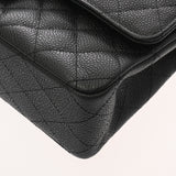 CHANEL シャネル マトラッセ チェーンショルダー 25cm Wフラップ ブラック レディース キャビアスキン ショルダーバッグ Aランク 中古 銀蔵