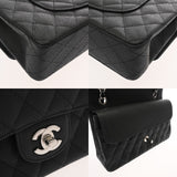 CHANEL シャネル マトラッセ チェーンショルダー 25cm Wフラップ ブラック レディース キャビアスキン ショルダーバッグ Aランク 中古 銀蔵
