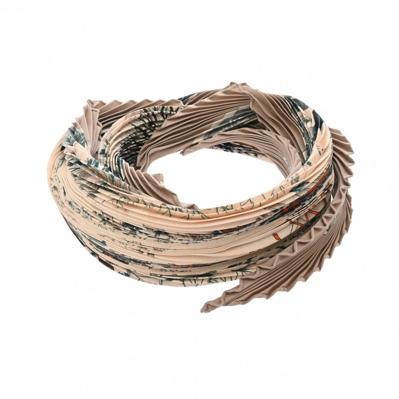 HERMES エルメス プリーツスカーフ カレ90 ベージュ レディース シルク100％ スカーフ Aランク 中古 銀蔵