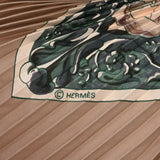 HERMES エルメス プリーツスカーフ カレ90 ベージュ レディース シルク100％ スカーフ Aランク 中古 銀蔵