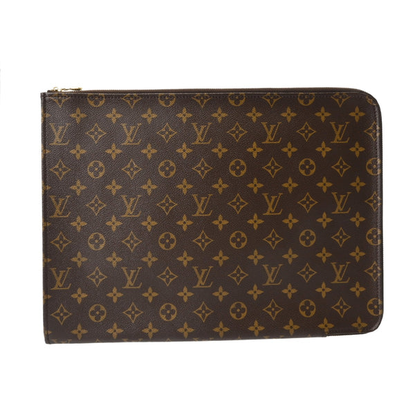LOUIS VUITTON ルイヴィトン モノグラム ポッシュドキュマン ブラウン M53400 ユニセックス モノグラムキャンバス クラッチバッグ Bランク 中古 銀蔵