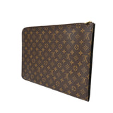 LOUIS VUITTON ルイヴィトン モノグラム ポッシュドキュマン ブラウン M53400 ユニセックス モノグラムキャンバス クラッチバッグ Bランク 中古 銀蔵