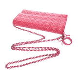 CHRISTIAN DIOR クリスチャンディオール レディディオール ピンク レディース エナメル 長財布 Bランク 中古 銀蔵