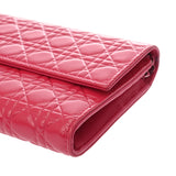 CHRISTIAN DIOR クリスチャンディオール レディディオール ピンク レディース エナメル 長財布 Bランク 中古 銀蔵