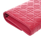 CHRISTIAN DIOR クリスチャンディオール レディディオール ピンク レディース エナメル 長財布 Bランク 中古 銀蔵