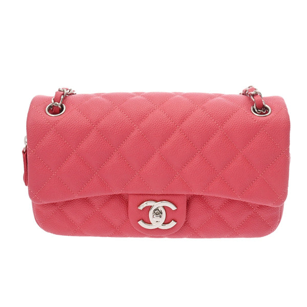 CHANEL シャネル チェーンショルダー ピンク レディース ソフトキャビアスキン ショルダーバッグ ABランク 中古 銀蔵