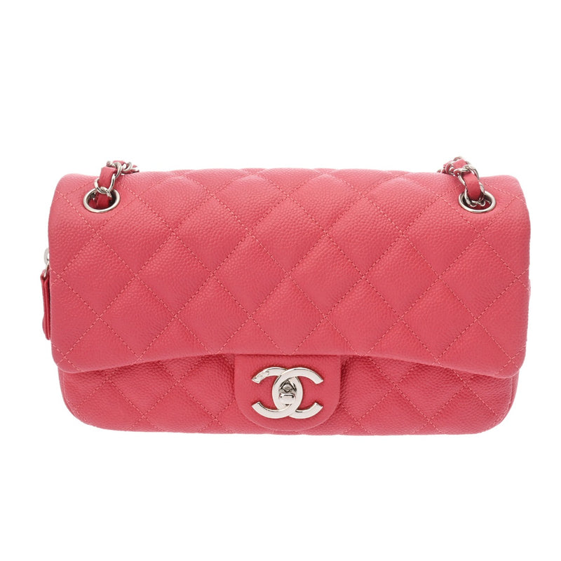CHANEL シャネル チェーンショルダー ピンク レディース ソフトキャビアスキン ショルダーバッグ ABランク 中古 銀蔵