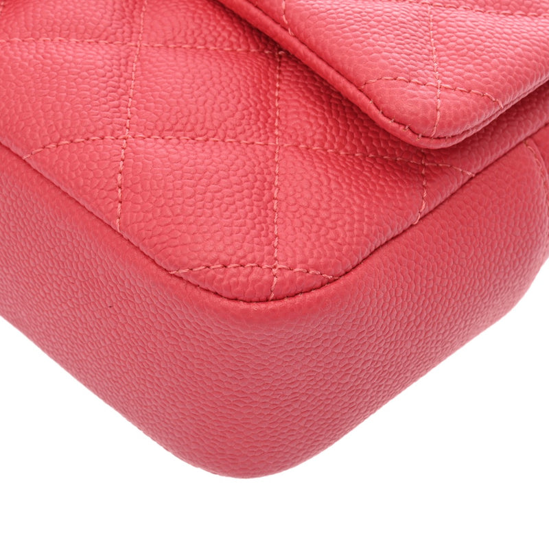 CHANEL シャネル チェーンショルダー ピンク レディース ソフトキャビアスキン ショルダーバッグ ABランク 中古 銀蔵