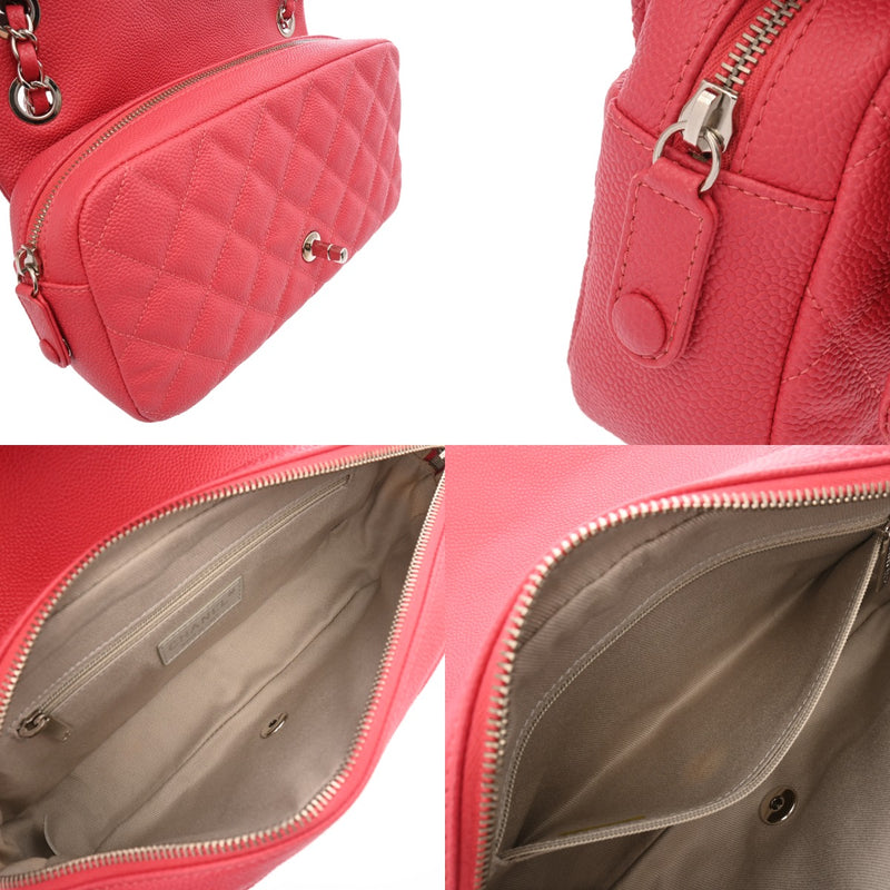 CHANEL シャネル チェーンショルダー ピンク レディース ソフトキャビアスキン ショルダーバッグ ABランク 中古 銀蔵