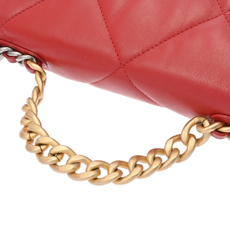 CHANEL シャネル シャネル19 チェーンショルダー レッド AS1160 レディース ラムスキン ショルダーバッグ Aランク 中古 銀蔵