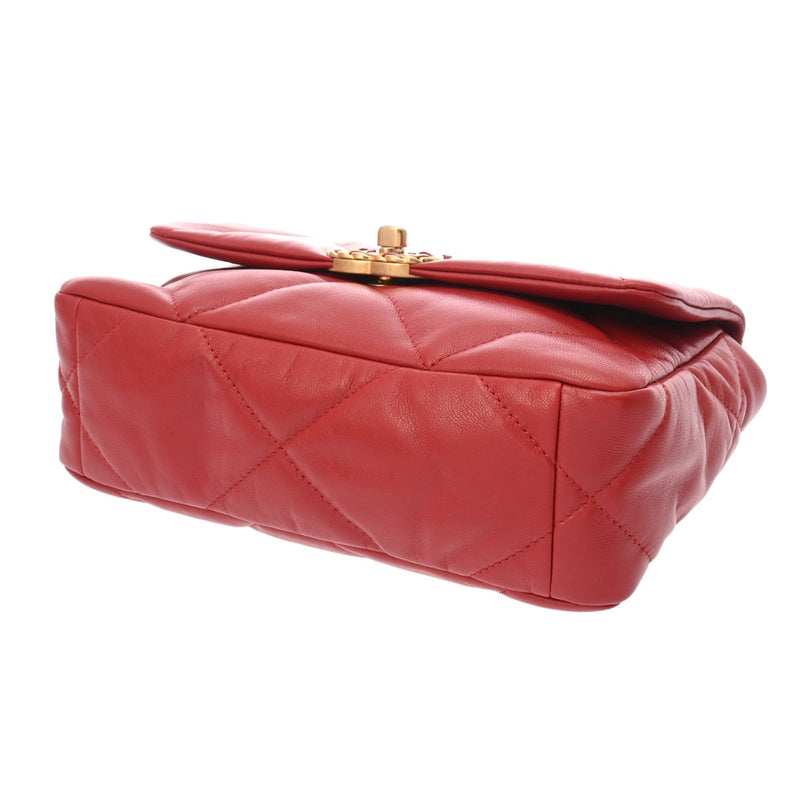 CHANEL シャネル シャネル19 チェーンショルダー レッド AS1160 レディース ラムスキン ショルダーバッグ Aランク 中古 銀蔵