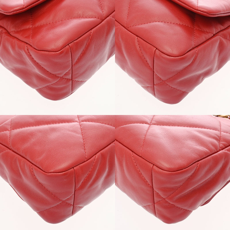 CHANEL シャネル シャネル19 チェーンショルダー レッド AS1160 レディース ラムスキン ショルダーバッグ Aランク 中古 銀蔵