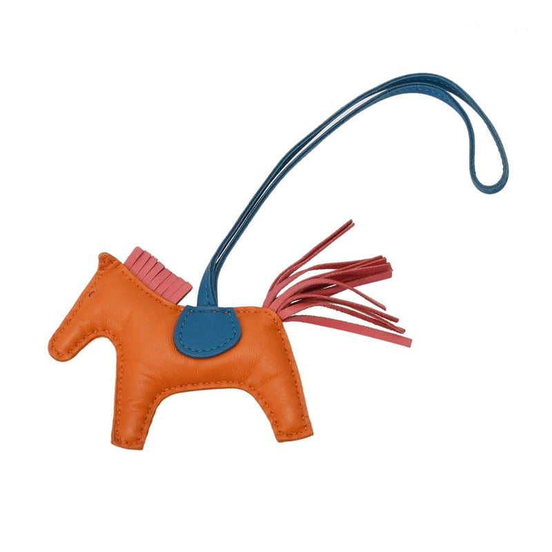 HERMES エルメス ロデオ PM バッグチャーム ジョーヌドール/ブルーザンジバル/ピンク系 A刻印(2017年頃) ユニセックス アニョーミロ チャーム Bランク 中古 銀蔵