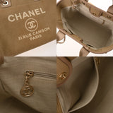 CHANEL シャネル ドーヴィル MM チェーントート ベージュ レディース キャンバス トートバッグ Aランク 中古 銀蔵