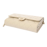 CHANEL シャネル マトラッセ チェーンウォレット ホワイト レディース キャビアスキン ショルダーバッグ ABランク 中古 銀蔵