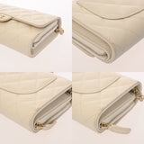 CHANEL シャネル マトラッセ チェーンウォレット ホワイト レディース キャビアスキン ショルダーバッグ ABランク 中古 銀蔵