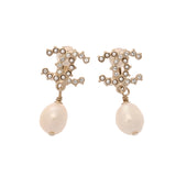 CHANEL シャネル ココマーク 2020年モデル レディース ラインストーン パール イヤリング Aランク 中古 銀蔵