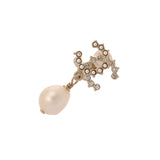 CHANEL シャネル ココマーク 2020年モデル レディース ラインストーン パール イヤリング Aランク 中古 銀蔵