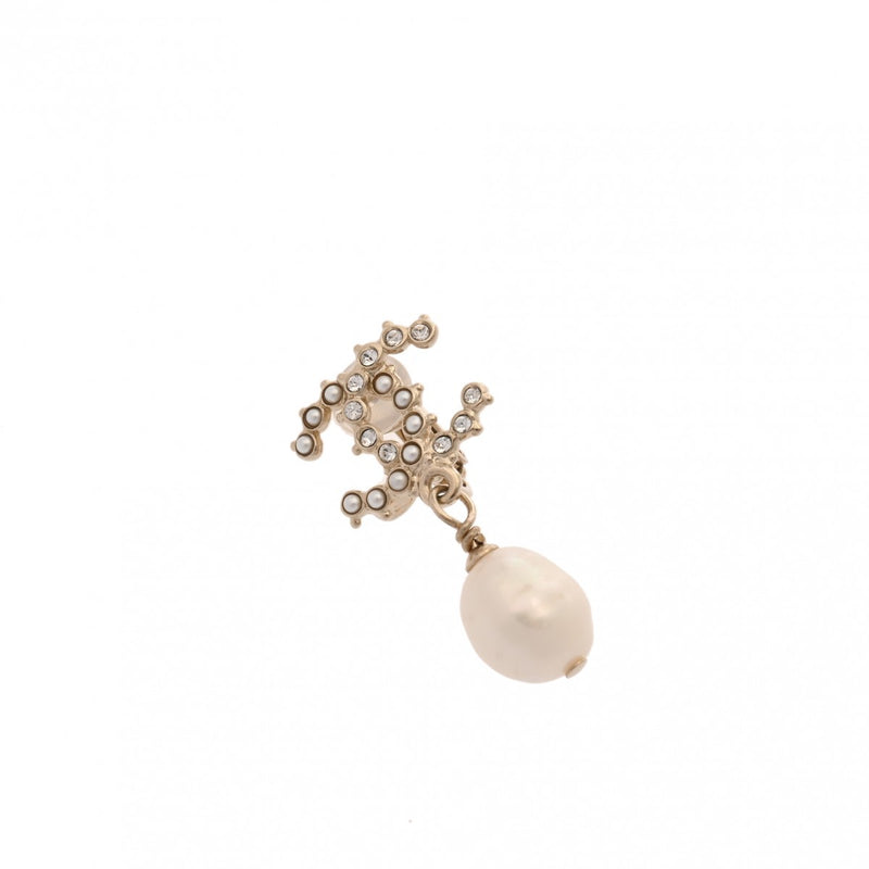 CHANEL シャネル ココマーク 2020年モデル レディース ラインストーン パール イヤリング Aランク 中古 銀蔵