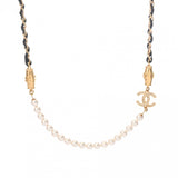 CHANEL シャネル ココマーク フェイクパール 2023年モデル レディース ラインストーン フェイクパール ネックレス Aランク 中古 銀蔵