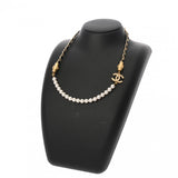 CHANEL シャネル ココマーク フェイクパール 2023年モデル レディース ラインストーン フェイクパール ネックレス Aランク 中古 銀蔵