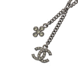 CHANEL シャネル ネックレス ココマーク 2023年モデル シルバー レディース ラインストーン ガンメタ ネックレス Aランク 中古 銀蔵